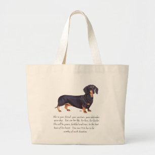 Bolsa Tote Grande Lembrança de Dachshund - Fêmea