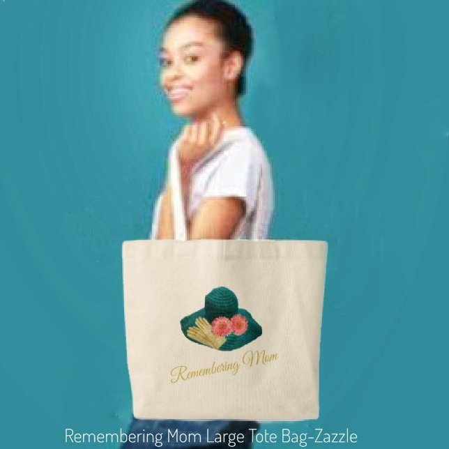 Bolsa Tote Grande Lembrando da mamãe (Criador carregado)