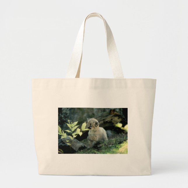 Bolsa Tote Grande Leopardo de neve Cub (Frente)