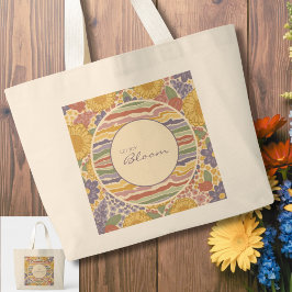 Bolsa Tote Grande Let Joy Bloom – Personalized Floral Tote Bag 