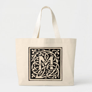 Bolsa Tote Grande Letra Art Nouveau Monograma M Antigo
