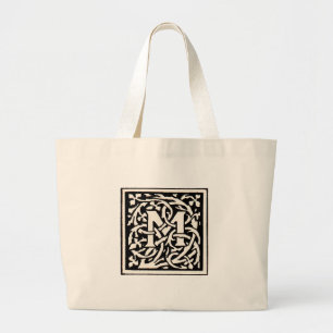 Bolsa Tote Grande Letra Art Nouveau Monograma M Vintage