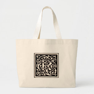 Bolsa Tote Grande Letra Art Nouveau R Monograma Antigo