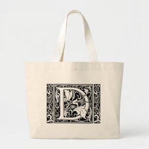 Bolsa Tote Grande Letra D Monograma Medieval Art Nouveau