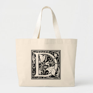 Bolsa Tote Grande Letra D Monograma Medieval Arte Nova