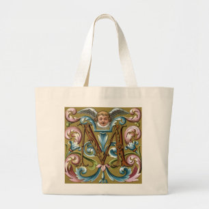 Bolsa Tote Grande Letra "M" com anjo - Saco