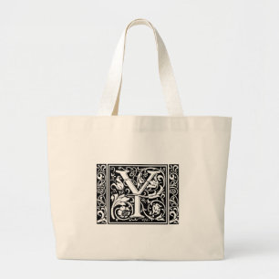 Bolsa Tote Grande Letra Y Monograma Medieval Art Nouveau