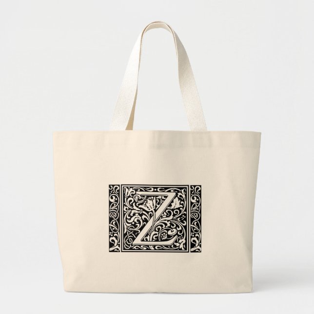 Bolsa Tote Grande Letra Z Monograma Medieval Art Nouveau (Frente)