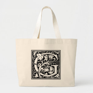 Bolsa Tote Grande Letter G Medieval Monogram Vintage Large Initial