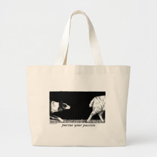 Bolsa Tote Grande Leve a cabo sua paixão border collie