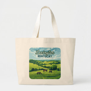Bolsa Tote Grande Lexington Kentucky Horses Bluegrass Fazenda Vintag