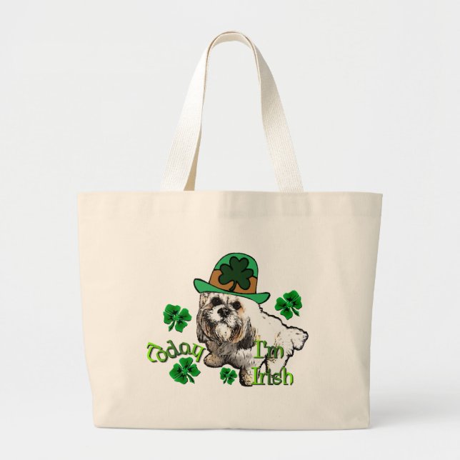 Bolsa Tote Grande Lhasa Apso St Patricks (Frente)