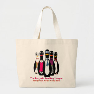 Bolsa Tote Grande Liga de Boliches Pinguins Personalizada