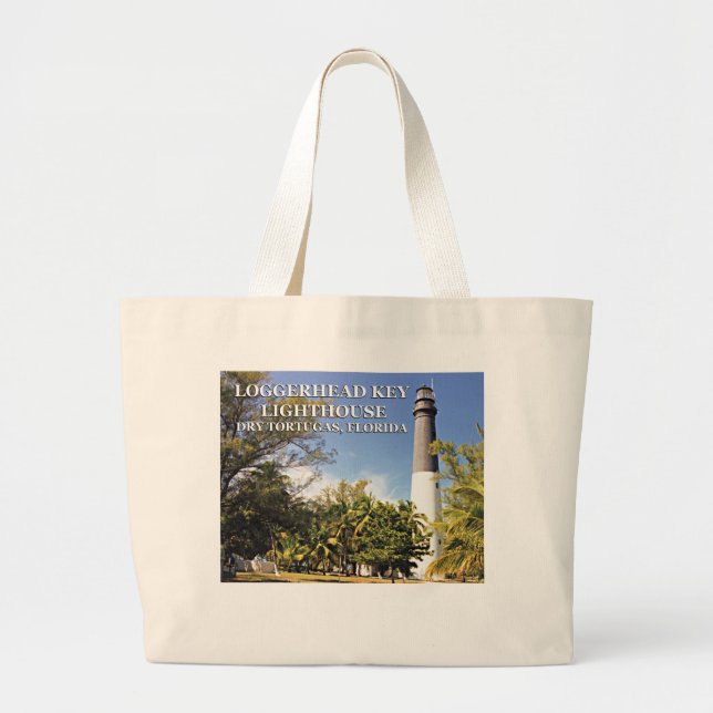 Bolsa Tote Grande Lighthouse Chave Loggerhead, Dry Tortugas Florida (Frente)