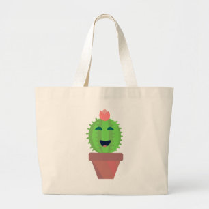 Bolsa Tote Grande Lil Cactus Cute Cartoon Succult Design