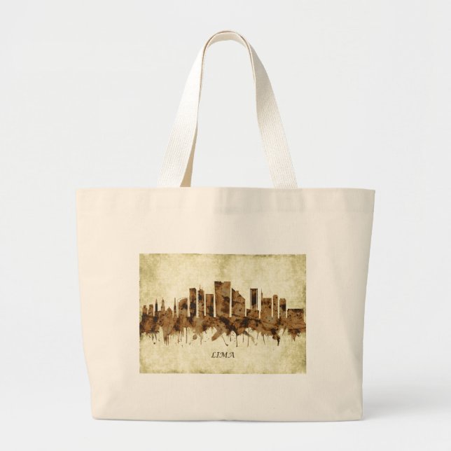 Bolsa Tote Grande Lima Peru Cityscape (Frente)