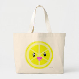 Bolsa Tote Grande Limão-fruta-limão-do-kawaii, comida-do-vegão-compr