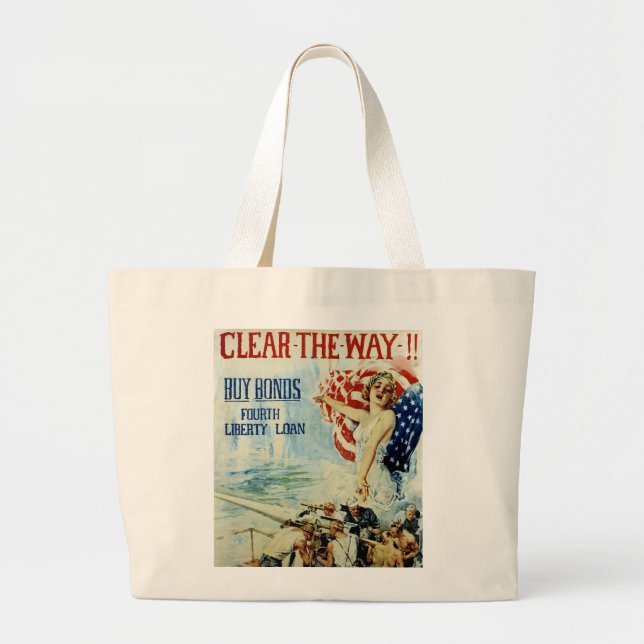 Bolsa Tote Grande Limpe o caminho! - Quarto empréstimo à liberdade (Frente)