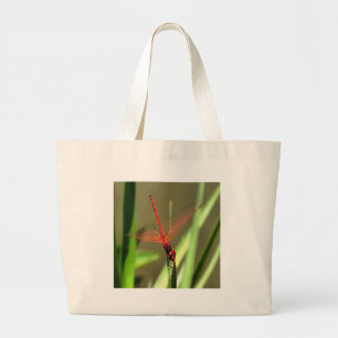 Bolsa Tote Grande Linda pintura acrílica do Firecracker Dragonfly