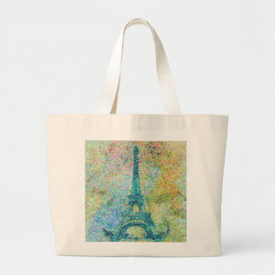 Bolsa Tote Grande Linda tenda, vintage Eiffel Tower França