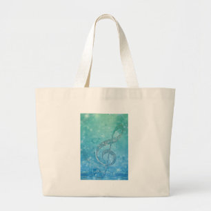 Bolsa Tote Grande Lindo efeito brilhante com brilho clave azul de tr
