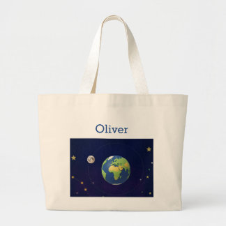 Bolsa Tote Grande Lindo Nome Personalizado do Espaço Exterior do Sis