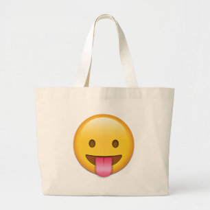 Bolsa Tote Grande Língua-Para fora Emoji insolente