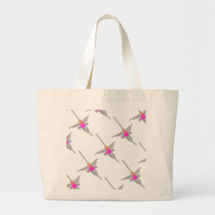Bolsa Tote Grande Linhas Nazca Hummingbird - Versão em Lado