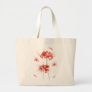 Bolsa Tote Grande 'Lírio Aranha Vermelho' Arte Botânica Artística