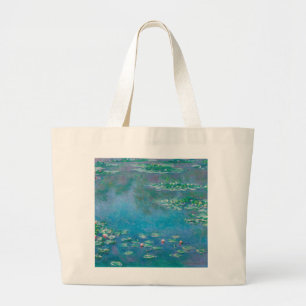 Bolsa Tote Grande Lírios por Claude Monet Fine Art Painting