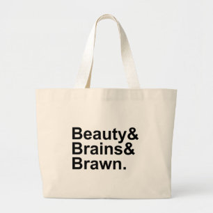 Bolsa Tote Grande Lista de Atributos de Beleza & Inteligência & Forç