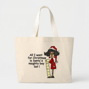 Bolsa Tote Grande Lista de papais noeis