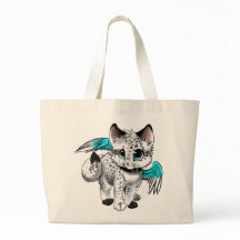 Little Cartoon Angel Cat