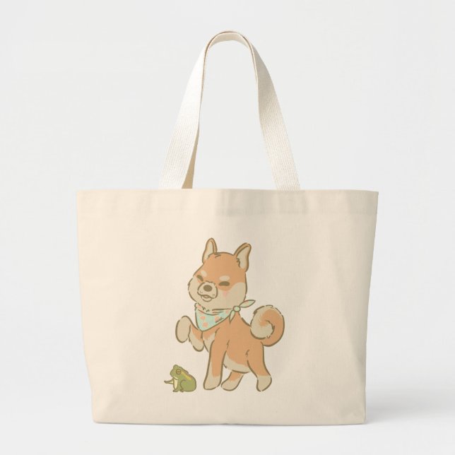 Bolsa Tote Grande Little guardian froggo (Frente)