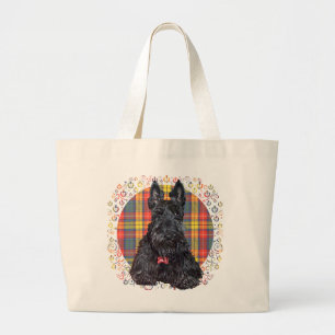 Bolsa Tote Grande Little Tartan Scottie Dog