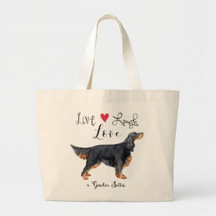 Bolsa Tote Grande Live Laugh Love a Gordon Setter Large Tote Bag