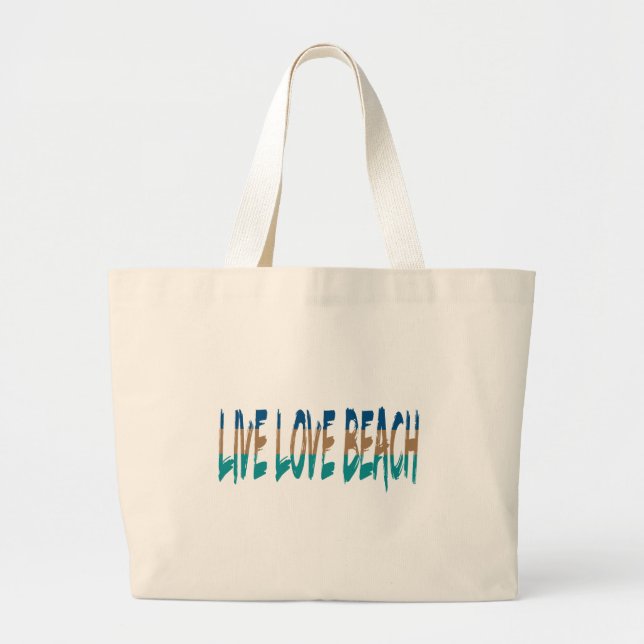 Bolsa Tote Grande Live Love Beach (Frente)