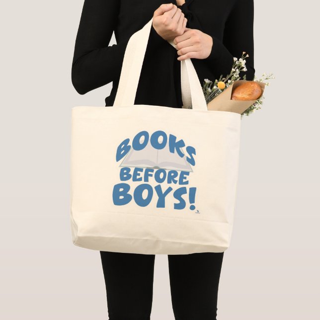 Bolsa Tote Grande Livros Antes De Meninos Lendo Motto Cheeky (Frente (produto))