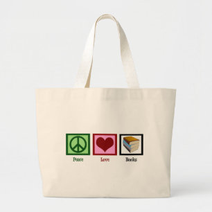 Bolsa Tote Grande Livros do amor da paz