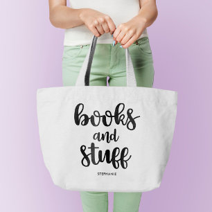 Bolsa Tote Grande Livros e coisas personalizados