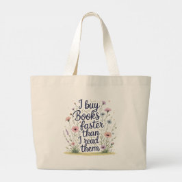 Bolsa Tote Grande Livros Não Lidos & Ambição – Amante de Livros de D
