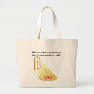 Bolsa Tote Grande Livros São Espelhos Cota do Leitor Janela Amarela