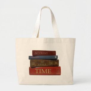 Bolsa Tote Grande LIVROS tão muitos livros tão pouca hora