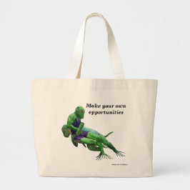 Bolsa Tote Grande Lizard Warrior Luta Fantasy Art Tote Bag