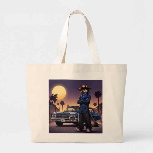 Bolsa Tote Grande Lobo E Lowrider (Frente)