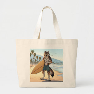Bolsa Tote Grande Lobo Surfista