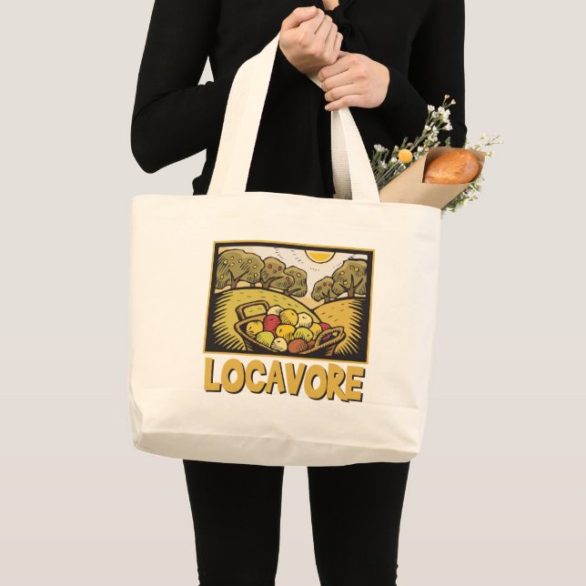 Bolsa Tote Grande Locavore Slow Comida (Frente (produto))