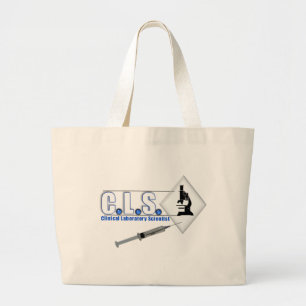 BOLSA TOTE GRANDE LOGOTIPO AZUL CLS COM MICROSCÓPIO - CIENTISTA LAB