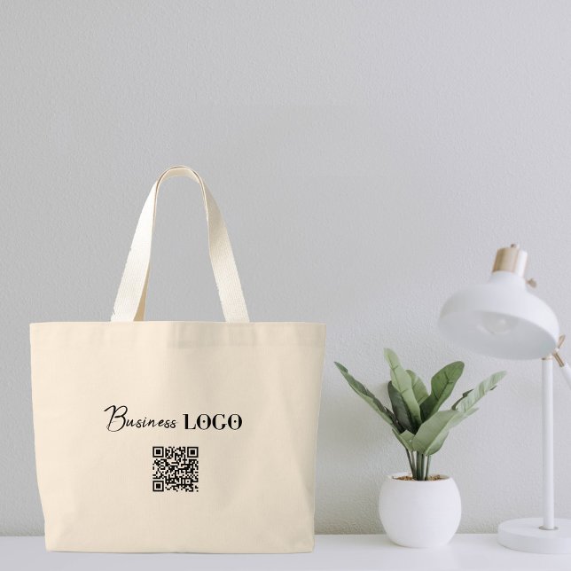 Bolsa Tote Grande Logotipo comercial Empresa Promocional QR (Criador carregado)