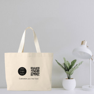 Bolsa Tote Grande Logotipo comercial Empresa Promocional QR Texto